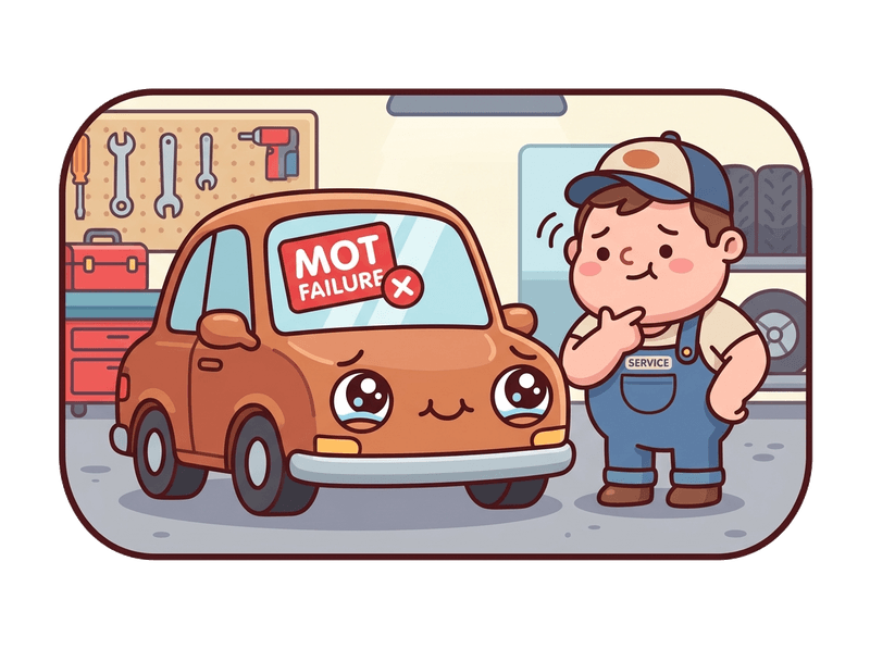 Illustration of mot failure car collection service by Scrap Car Purley